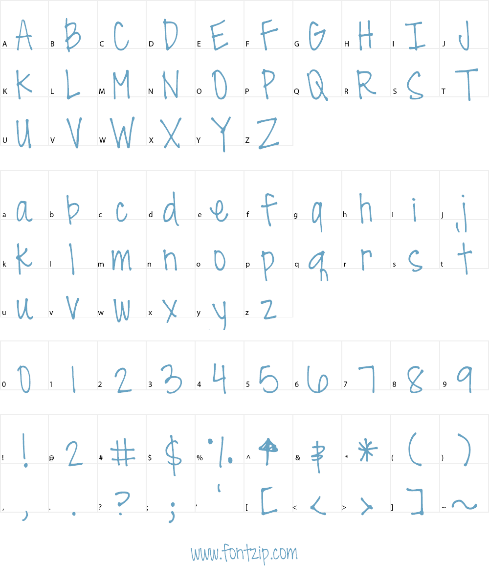 DJB All Cool Chicks Font Character